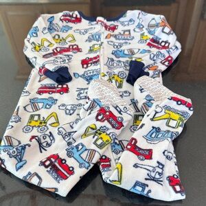 Absorba Baby Pajamas with Vehicle Print